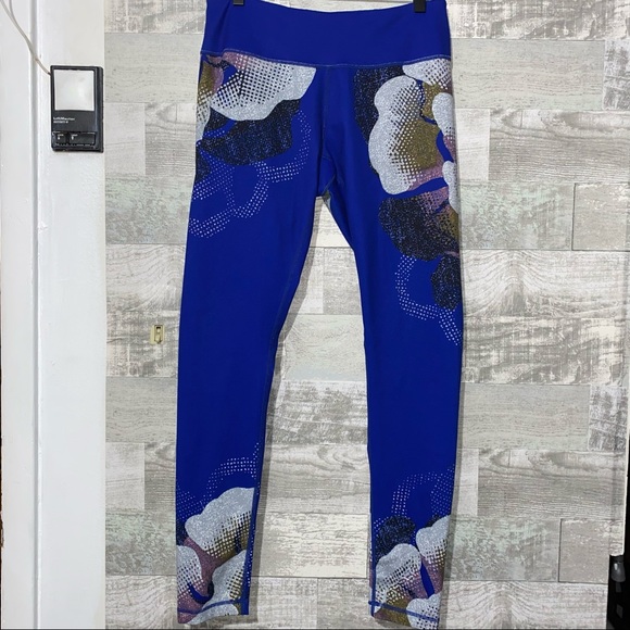 Zella blue floral LIVE IN Leggings pants medium - Picture 1 of 8